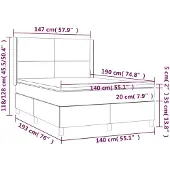 vidaXL Boxspring met matras stof blauw 140x190 cm