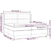 vidaXL Boxspringbed met matras, taupekleurig, 200x200 cm, gestoffeerd