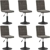 vidaXL Eetkamerstoelen draaibaar 6 st fluweel donkergrijs