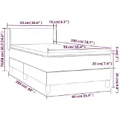 vidaXL Boxspring met matras stof zwart 90x200 cm