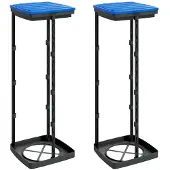 vidaXL Vuilniszakhouders 2 st 120 L PP zwart en blauw