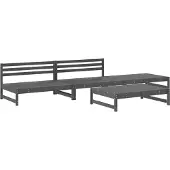 vidaXL 4-delige loungeset voor de tuin, grijs, massief grenenhout