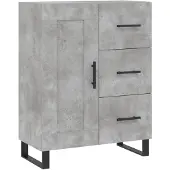 vidaXL Dressoir 69,5x34x90 cm bewerkt hout betongrijs