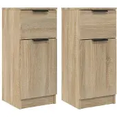 vidaXL Dressoirs 2 st 30x30x70 cm bewerkt hout sonoma eikenkleurig