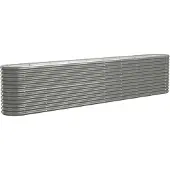 vidaXL Plantenbak 332x40x68 cm gegalvaniseerd staal grijs