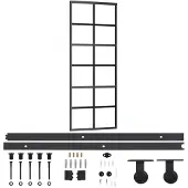 vidaXL Schuifdeur met beslag 76x205 cm aluminium en ESG-glas