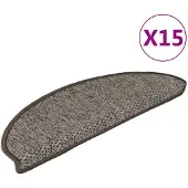 vidaXL Trapmatten zelfklevend 15 st sisal-look 65x21x4 cm grijs-beige