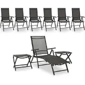 vidaXL 9-delige loungeset voor de tuin, zwart en antraciet