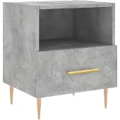 vidaXL Nachtkastje 40x35x47,5 cm bewerkt hout betongrijs