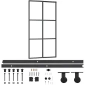 vidaXL Schuifdeur met beslag 102x205 cm aluminium en ESG-glas