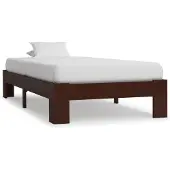 vidaXL Bedframe massief grenenhout donkerbruin 90x200 cm