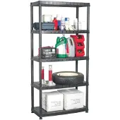vidaXL Opbergrek 5-laags 85x40x185 cm kunststof zwart