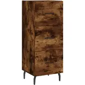 vidaXL Dressoir, gerookt eikenfineer, 34,5 x 34 x 90 cm, houtvezelplaat