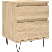 vidaXL Nachtkastje 40x35x50 cm bewerkt hout sonoma eikenkleurig