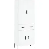 vidaXL Hoge kast 69,5x34x180 cm bewerkt hout wit