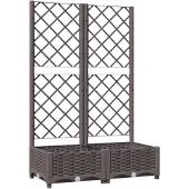 vidaXL Plantenbak met latwerk 80x40x121,5 cm polypropeen bruin