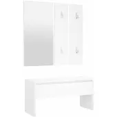 vidaXL Garderobe set bewerkt hout wit