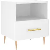 vidaXL Nachtkastje 40x35x47,5 cm bewerkt hout wit
