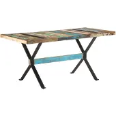vidaXL Eettafel 160x80x76 cm massief gerecycled hout