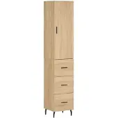 vidaXL Hoge kast 34,5x34x180 cm bewerkt hout sonoma eikenkleurig