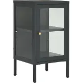 vidaXL Dressoir 38x35x70 cm staal en glas antracietkleurig
