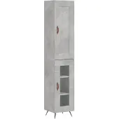 vidaXL Hoge kast, betonkleur, 34,5 x 34 x 180 cm, houtvezelplaat