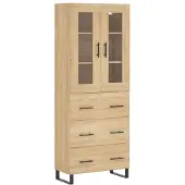 vidaXL Hoge kast 69,5x34x180 cm bewerkt hout sonoma eikenkleurig