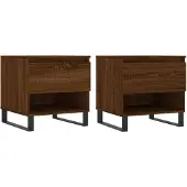 vidaXL Salontafels 2 st 50x46x50 cm bewerkt hout bruin eikenkleur