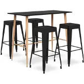 vidaXL 5-delige barset, zwart