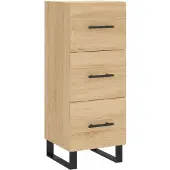 vidaXL Dressoir 34,5x34x90 cm bewerkt hout sonoma eiken
