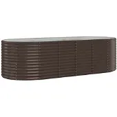 vidaXL Plantenbak 249x100x68 cm gegalvaniseerd staal bruin