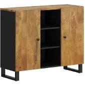 vidaXL Dressoir met 2 deuren, 90x33x75 cm, massief mangohout