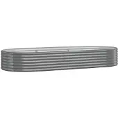 vidaXL Plantenbak 249x100x36 cm gegalvaniseerd staal grijs