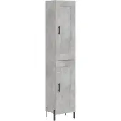 vidaXL Hoge kast 34,5x34x180 cm bewerkt hout betongrijs