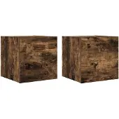 vidaXL Tv-wandmeubelen 2 st 30,5x30x30 cm gerookt eikenkleurig