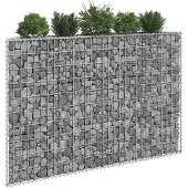 vidaXL Gabion plantenbak trapezium 150x20x100 cm gegalvaniseerd staal