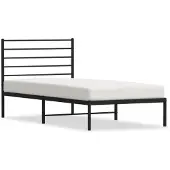 vidaXL Bedframe met hoofdbord metaal zwart 90x200 cm