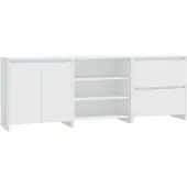 vidaXL 3098073 3 st. Dressoirs bewerkt hout wit (809737+809755+809764)