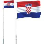 vidaXL Vlag van Kroatië met 5,5 meter aluminium mast