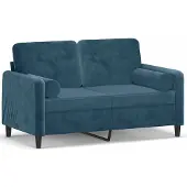vidaXL Tweezitsbank met sierkussens 120 cm fluweel blauw
