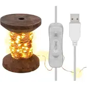 Goobay LED-lichtketting "spoel", klein - met USB-kabel 3 m, lichtketting 10 m met 100 micro-LED's in