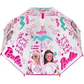 Kids Euroswan Kinderparaplu, Paraplu - Barbie - Lichtblauw, Roze - 46 cm