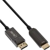 InLine DisplayPort naar HDMI AOC-converterkabel, 4K/60 Hz, zwart, 50m