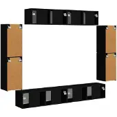 vidaXL TV-kastjes, 8 stuks, zwart