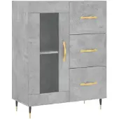 vidaXL Hoge kast 69,5x34x180 cm bewerkt hout betongrijs