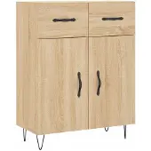 vidaXL Hoge kast 69,5x34x180 cm bewerkt hout sonoma eikenkleurig