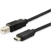 Equip USB-kabel 1 meter USB 2.0 USB B USB C Zwart