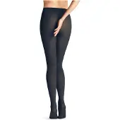 Falke Cotton Touch eenkleurig katoen panty dames blauw - maat L