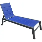 Happy Garden BARBADOS ligstoel in donkerblauw textilene - aluminium antraciet