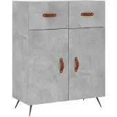vidaXL Hoge kast 69,5x34x180 cm bewerkt hout betongrijs
